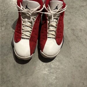 Jordan 13 Men's Red and White Sneakers